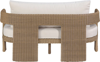 Sandbay - Olefin Water Resistant Fabric And Wicker Outdoor Patio Loveseat