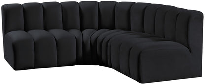 Arc - Velvet 4 Piece Corner Modular Sofa