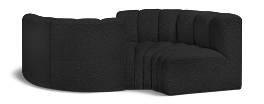 Arc - Boucle Fabric 4 Piece Curved Modular Sofa