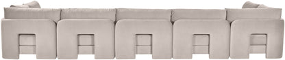 Hammond - Velvet Performance Fabric Upholstered 7 Piece U-Shaped Armless Sectional