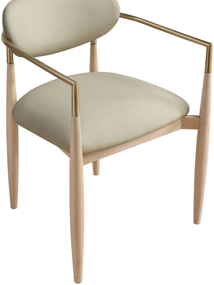 Riccio - Dining Arm Chair (Set of 2) - Natural And Gold Frame