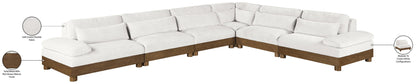 Turin - Chenille Fabric Upholstered Modular Sectional - Cream