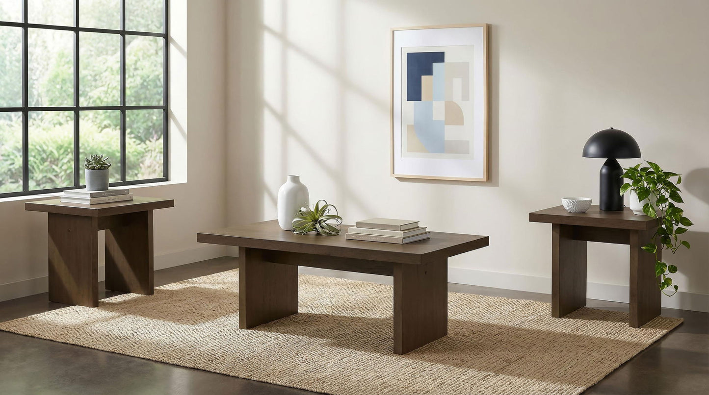 Decker 3-piece Coffee and End Table Set Walnut