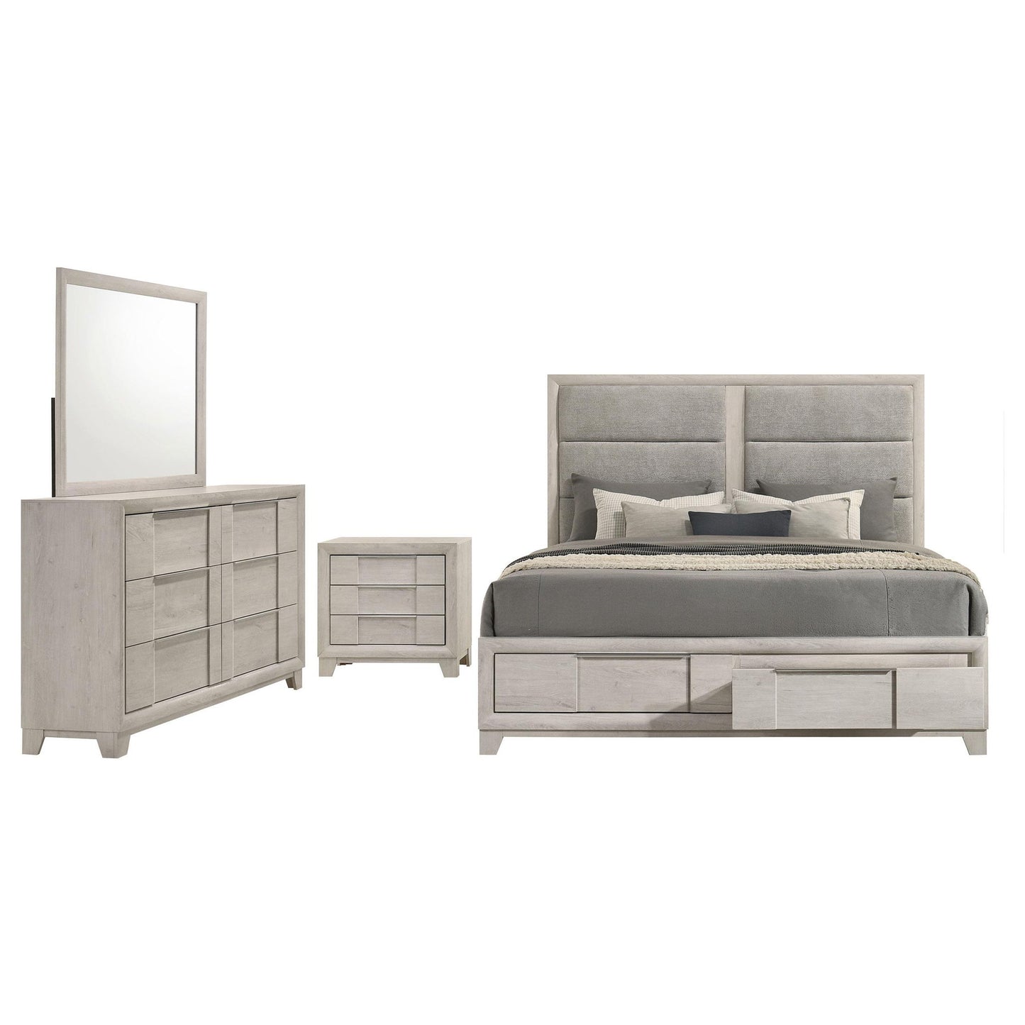 Farre 4-piece Eastern King Bedroom Set Washed Grey