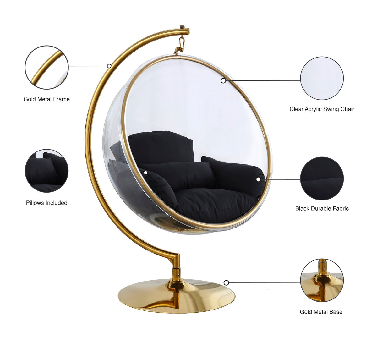 Luna - Swing Bubble Accent Chair