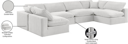 Comfy - 6 Piece Velvet Modular Armless Sectional