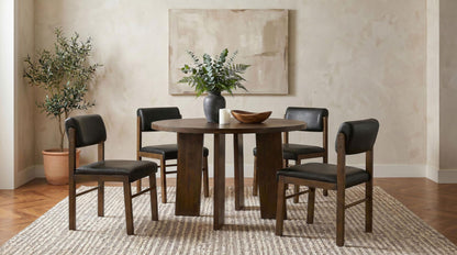 Strouse 5-piece Dining Set Black and Walnut