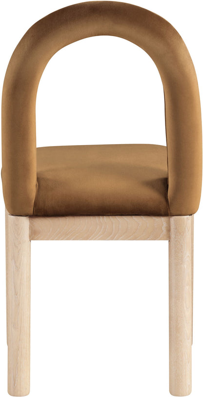 Conrad - Velvet Dining Chair With Natural Legs - Saddle