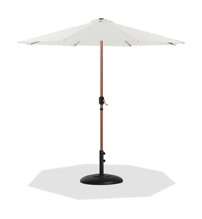 Fiji - Aluminum Patio Umbrella With Round Black And Teak Base