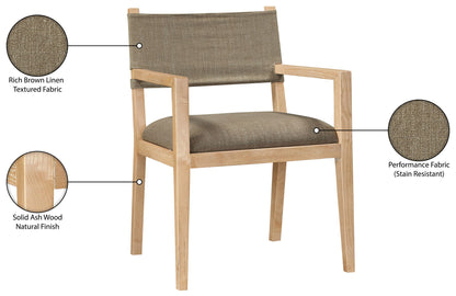 Avon - Linen Textured Performance Fabric Upholstered Dining Arm Chair