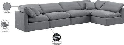 Indulge - Velvet 5 Piece Modular Sectional