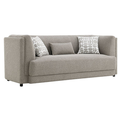 Glenda - Sofa With 3 Pillows - Gray Chenille