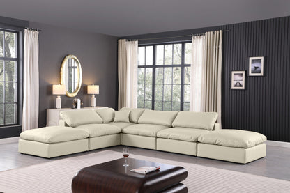 Comfy - 6 Piece Faux Leather Modular Sectional