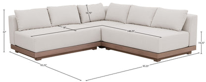 Solace - Olefin Performance Fabric 3 Piece Outdoor Patio Modular Sectional (2 Loveseats & Corner Chair)