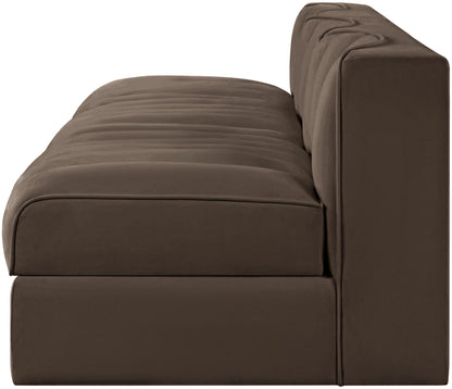 Rummi - Velvet Performance Fabric Upholstered 3 Piece Modular Armless Sofa