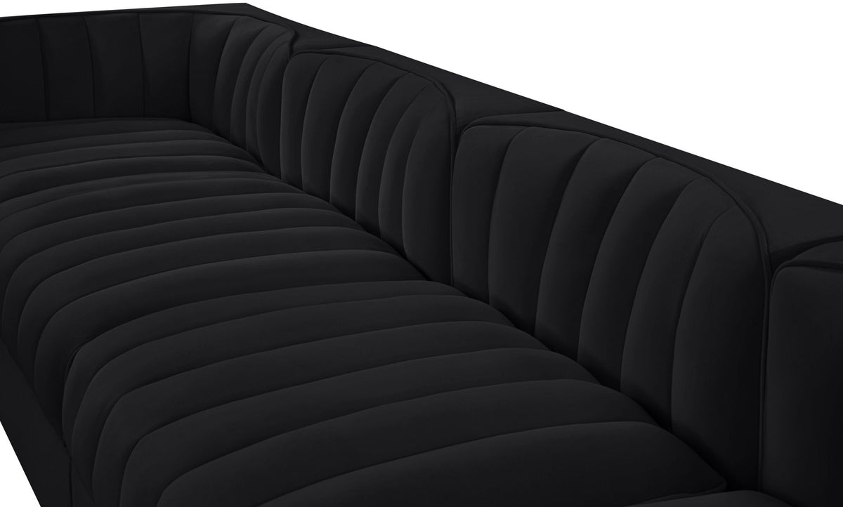 Rummi - Velvet Performance Fabric Upholstered 5 Piece Modular Sofa