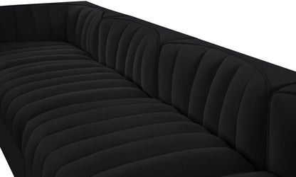 Rummi - Velvet Performance Fabric Upholstered 5 Piece Modular Sofa