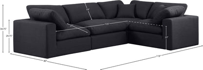 Comfy - 4 Piece Linen Fabric Modular Sectional