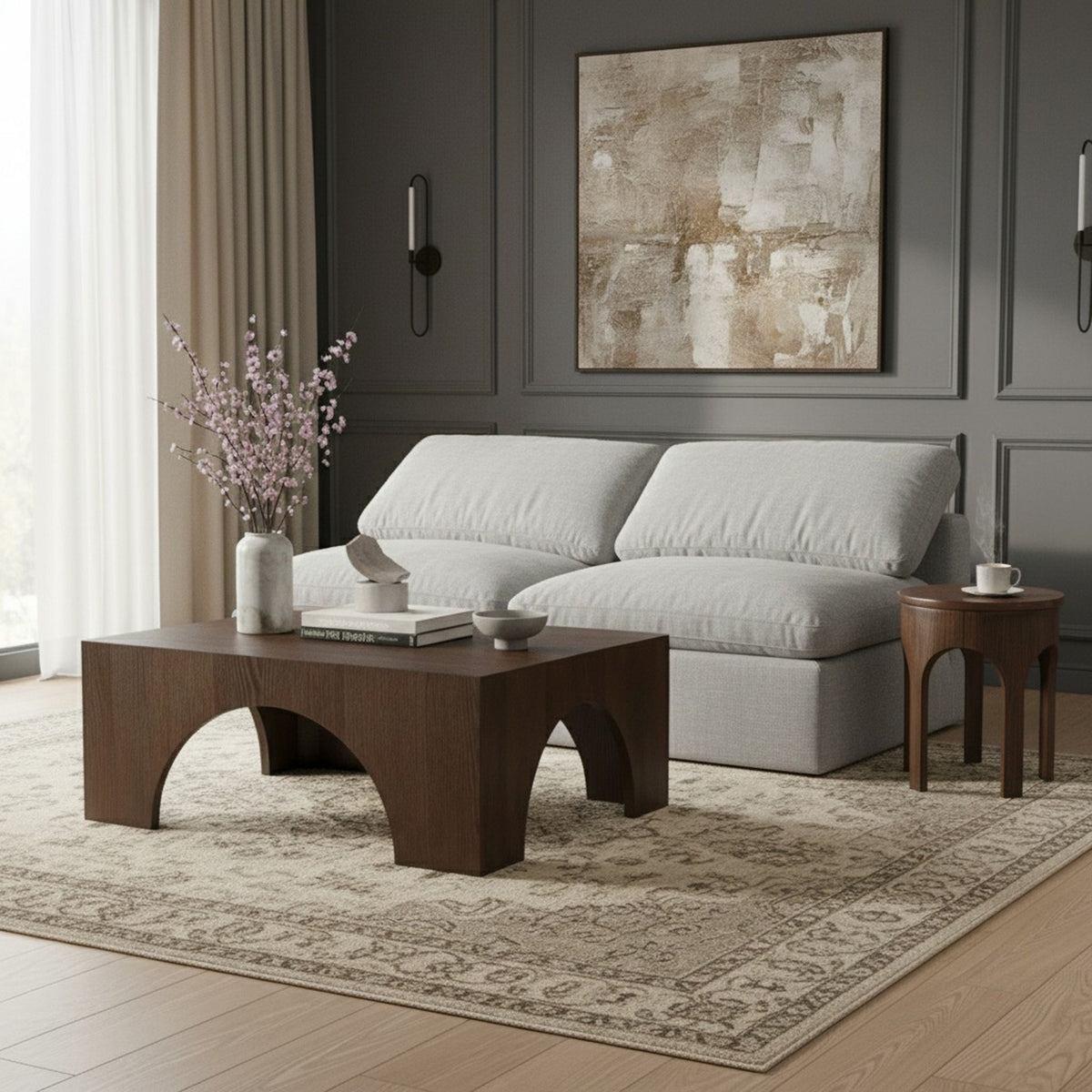 Indulge - Linen 2 Seat Modular Armless Sofa