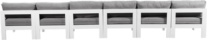 Nizuc - Outdoor Patio 6 Seat Armless Modular Sofa With White Frame