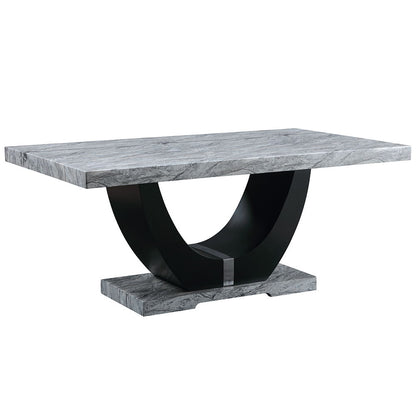 Caralin - Dining Table - Engineered Stone & Black
