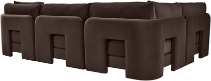 Hammond - Velvet Performance Fabric Upholstered 4 Piece Armless Sectional