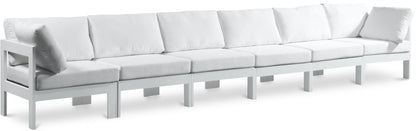 Nizuc - Outdoor Patio 6 Seat Modular Sofa With White Frame