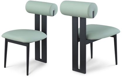 Dario - Faux Leather Dining Chair With Black Frame (Set of 2)