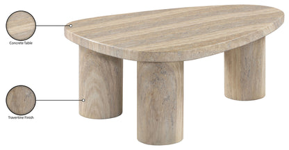 Teramo - Traverine Concrete Indoor/Outdoor Coffee Table