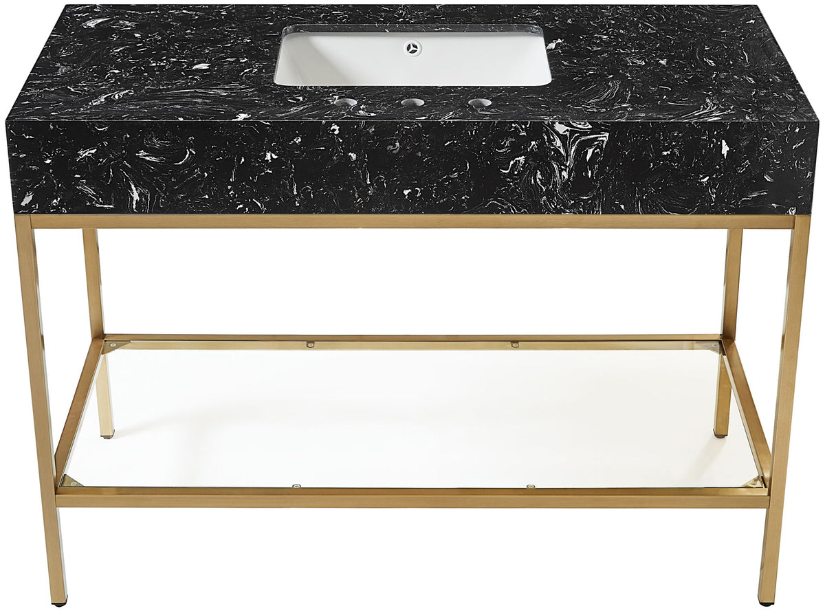 Marmo - Engineered Marble Bathroom Vanity With Gold Base