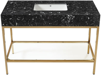 Marmo - Engineered Marble Bathroom Vanity With Gold Base