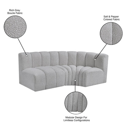 Arc - Boucle Fabric 3 Piece Sofa