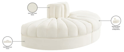 Rummi - Velvet Performance Fabric Upholstered 2 Piece Rounded Modular Loveseat