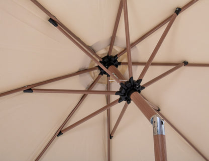 Fiji - Aluminum Patio Umbrella With Square Teak Base