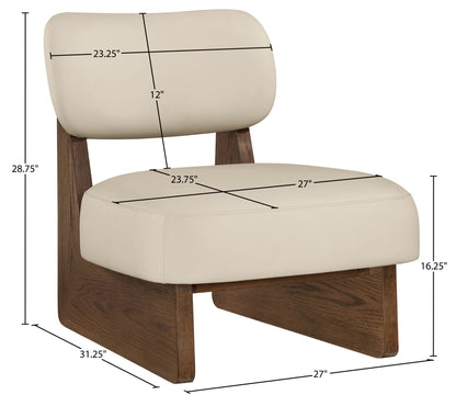 Vetra - Vegan Leather Upholstered Accent Chair With Brown Base