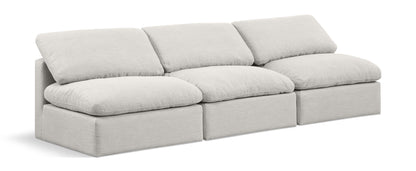 Indulge - Linen 3 Seat Modular Armless Sofa