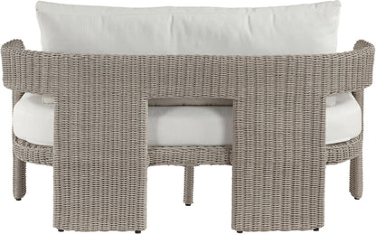 Sandbay - Olefin Water Resistant Fabric And Wicker Outdoor Patio Loveseat