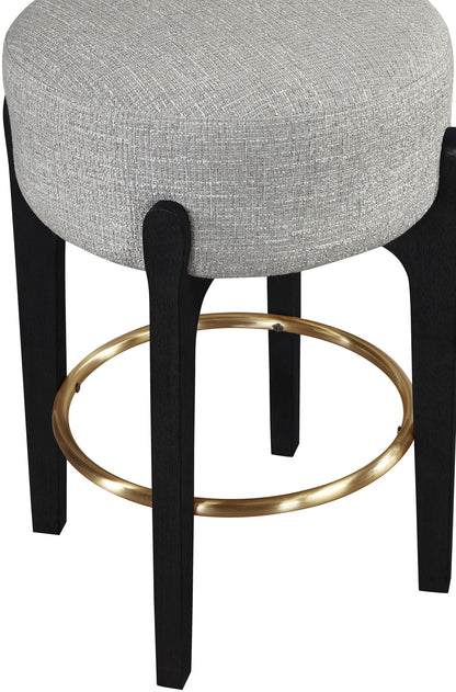 Torino - Backless Counter Stool With Brushed Black Base (Set of 2)