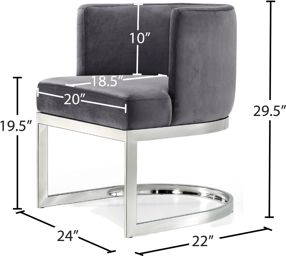 Gianna - Dining Chair with Chrome Legs