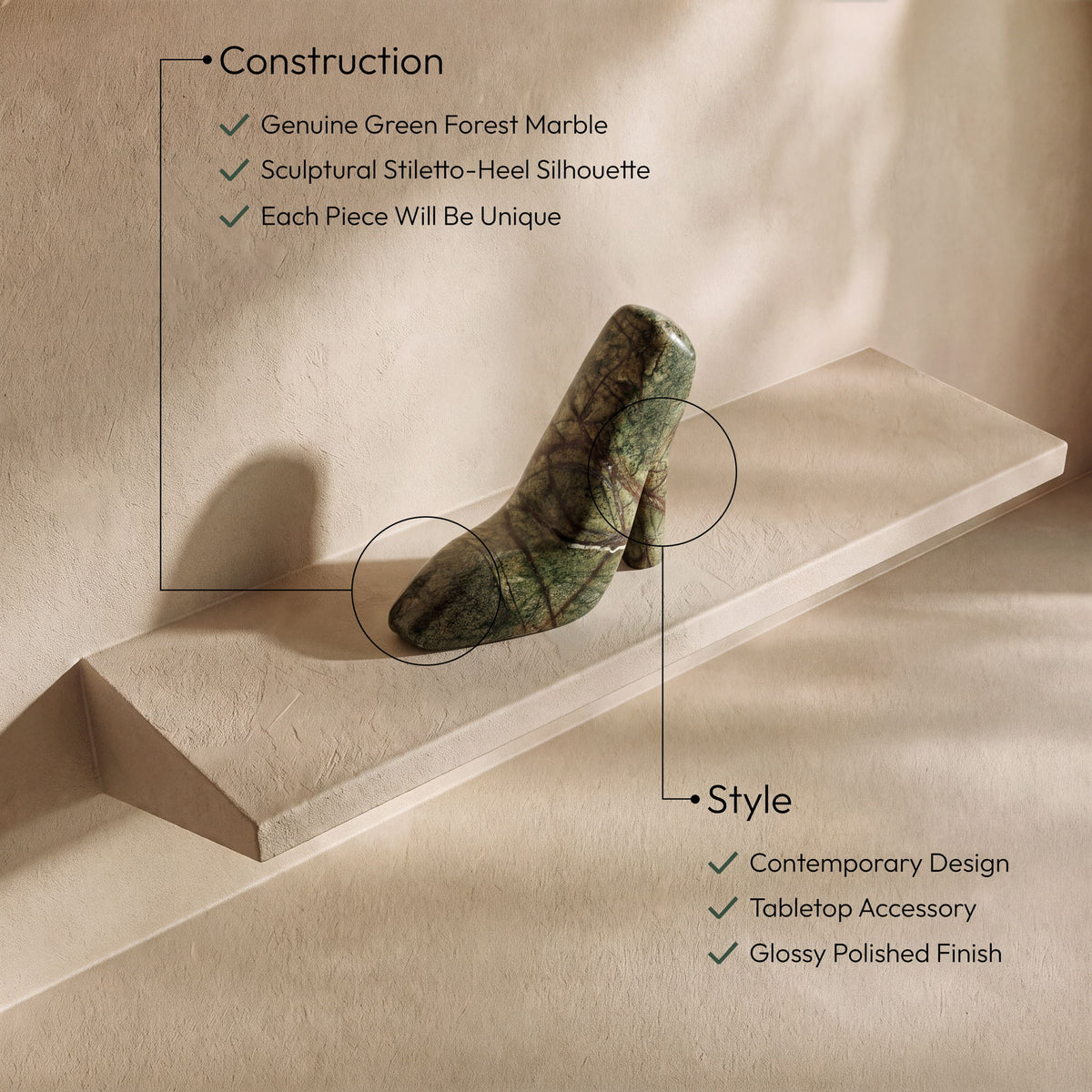 Meryl - Genuine Marble Tabletop Object