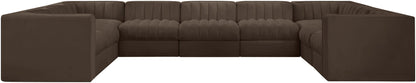 Rummi - Velvet Performance Fabric Upholstered 9 Piece Modular Sectional