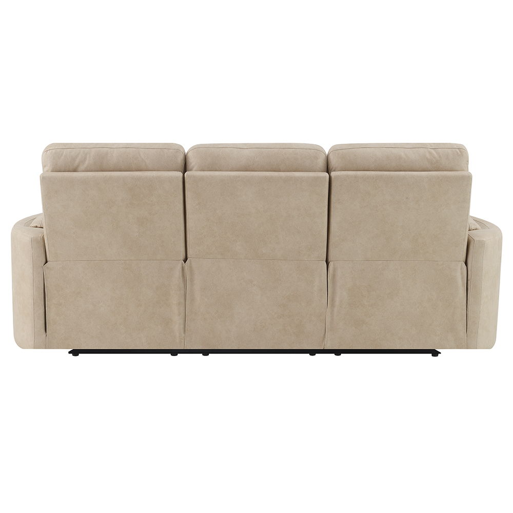 Elison - Motion Sofa - Dark Beige Polish Microfiber