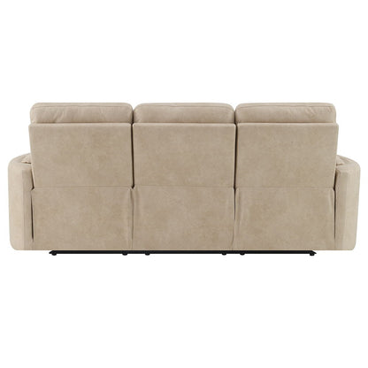 Elison - Motion Sofa - Dark Beige Polish Microfiber