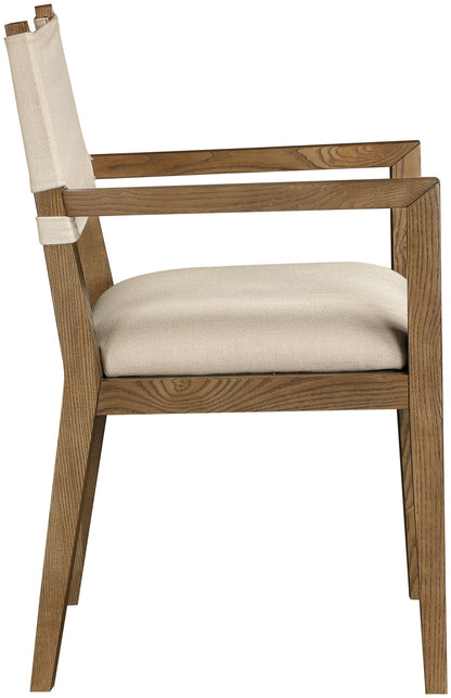 Avon - Linen Textured Performance Fabric Upholstered Dining Arm Chair