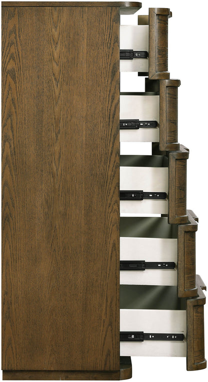Tiberio - Oak Veneer And Solid Wood Chest