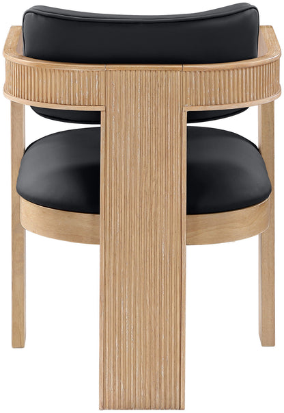 Sacha - Vegan Leather Upholstered Dining Chair With Natural Base (Set of 2)