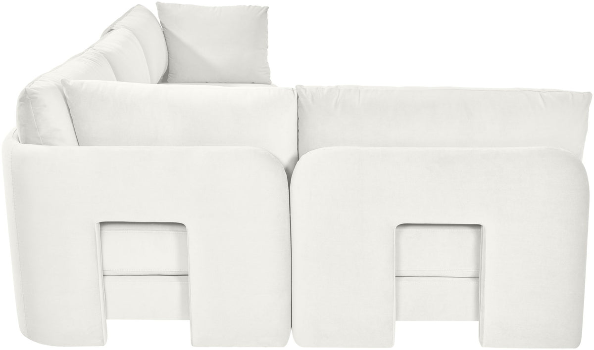 Hammond - Velvet Performance Fabric Upholstered 4 Piece Armless Sectional