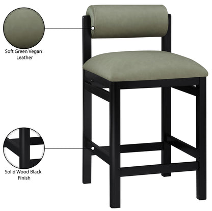 Roundhill - Faux Leather Counter Stool - Black Frame