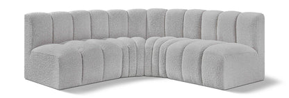 Arc - Boucle Fabric 4 Piece Corner Modular Sofa