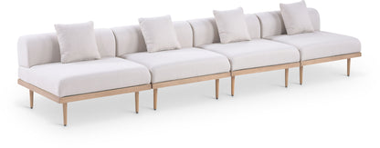 Laguna - 4 Piece 142" Upholstered Outdoor Patio Modular Armless Sofa